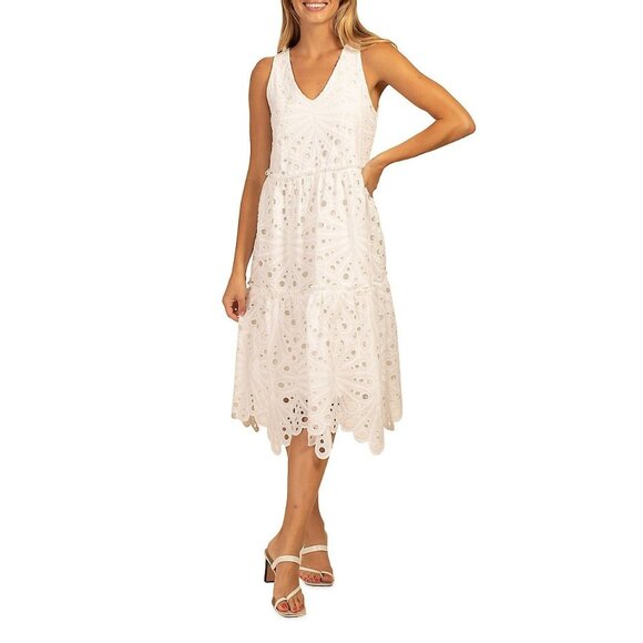 NWT Trina Turk Enjoy Dress White Cotton Sz S $398 [jb] - Picture 3 of 7